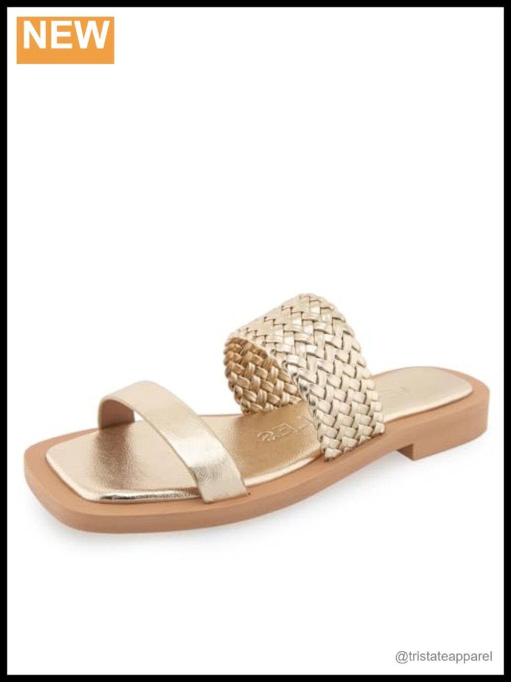 Women's Leather Slide Sandals Low Heel Slip On